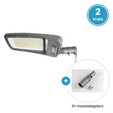 2× 200W straatlamp + 2 mastadapters