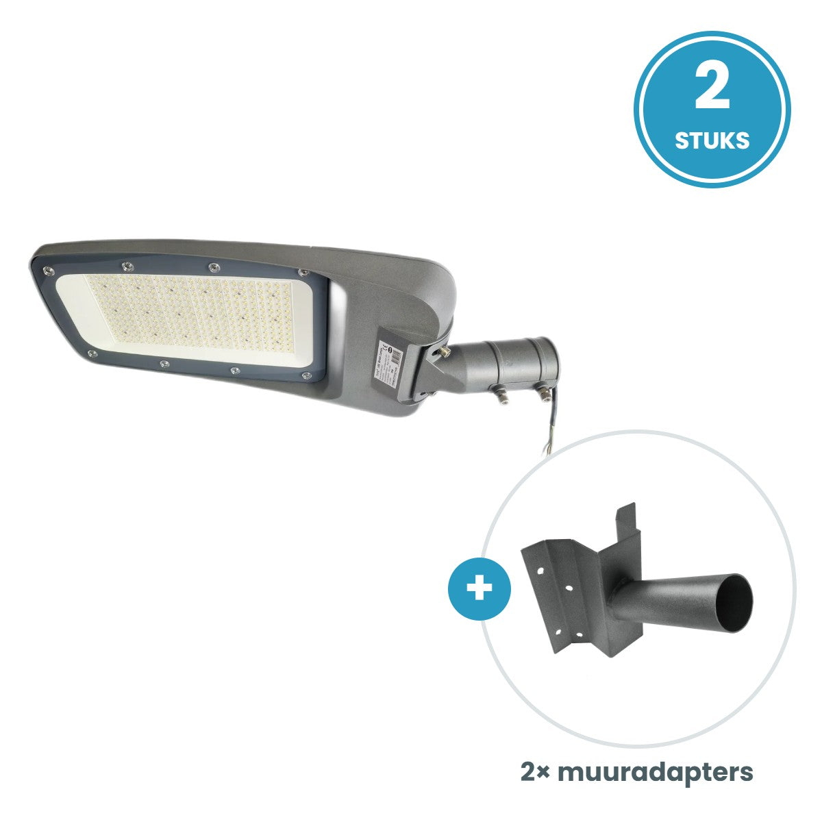 2× 200W straatlamp + 2 muuradapters