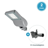 2× 30W 3000K straatlamp + 2 muuradapters
