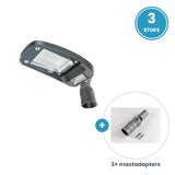 3× 60W straatlamp + 3 mastadapters