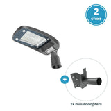 2× 60W straatlamp + 2 muuradapters