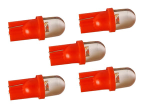 T10 autolamp 5 stuks, dashbordverlichting, rood, LED 12V DC
