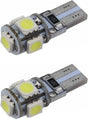 T10 autoverlichting 2 stuks | LED 5 - SMD daglichtwit 6000K | CANBUS 12V DC - LEDPLANET.NL