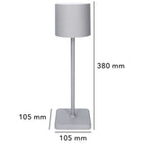 Oplaadbare LED Tafellamp 175 Lumen - Dimbaar - 3 Lichtkleuren - Touch - IP54 - Grijs