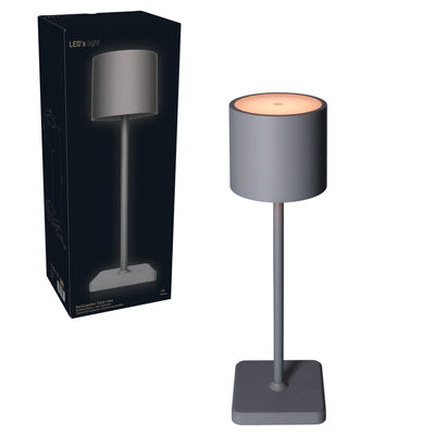 Oplaadbare LED Tafellamp 175 Lumen - Dimbaar - 3 Lichtkleuren - Touch - IP54 - Grijs