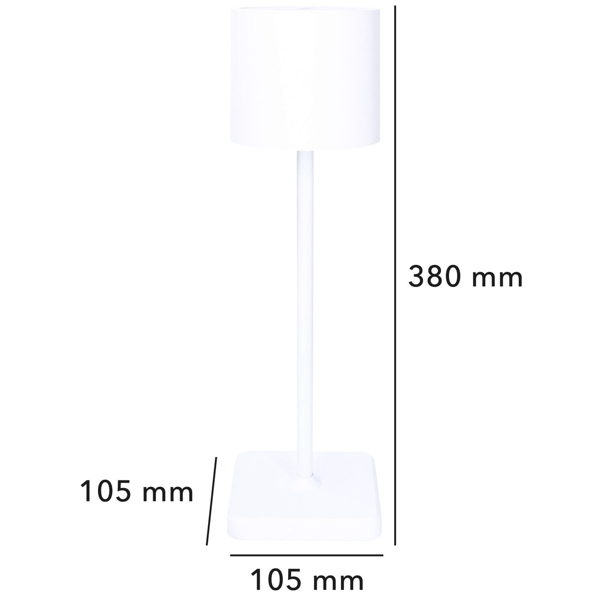 LED Oplaadbare tafellamp 175 Lumen - Touch dimbaar - 3 lichtkleuren - IP54 - Accu 10 uur - Wit