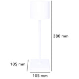 LED Oplaadbare tafellamp 175 Lumen - Touch dimbaar - 3 lichtkleuren - IP54 - Accu 10 uur - Wit