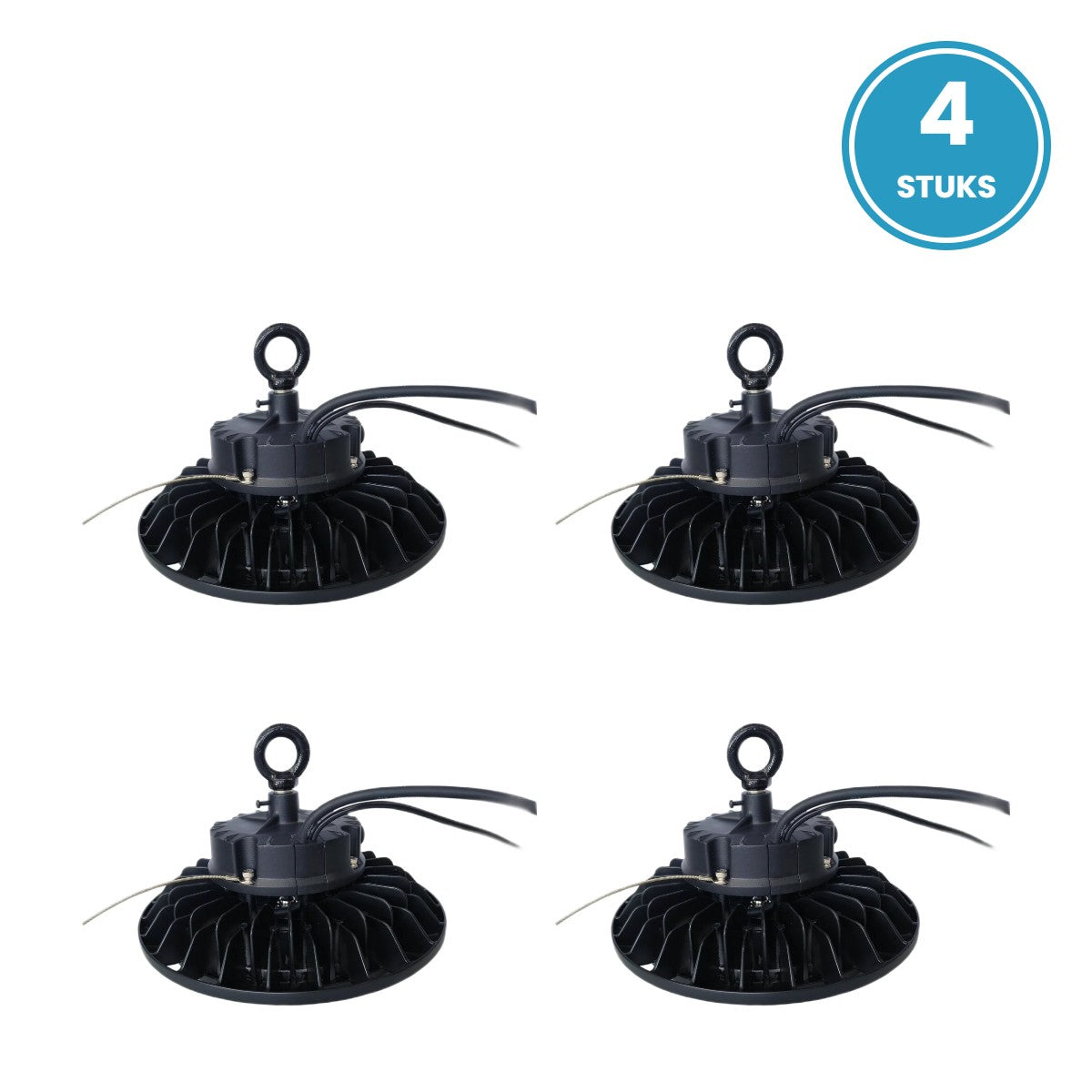4× UFO LED high bay 150W daglichtwit 6000K - 4 stuks