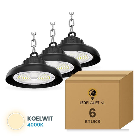 UFO LED Highbay 60W-80W-100W 18000lm, Instelbaar Vermogen, IP65, doos 6 stuks, 230V - lichtkleur Koelwit 4000K