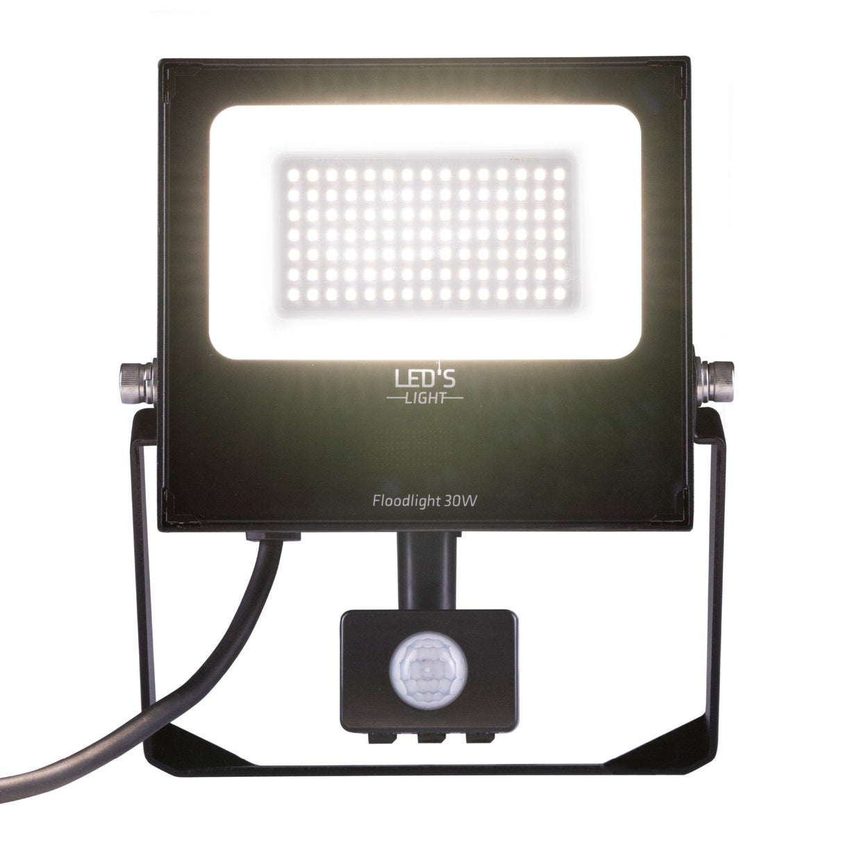 LED Schijnwerper 30W met Sensor - 4100 lumen - Koelwit 4000K - PIR Bewegingssensor - IP65 - Zwart