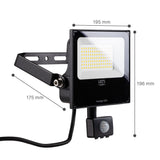 LED Schijnwerper 30W met Sensor - 4100 lumen - Koelwit 4000K - PIR Bewegingssensor - IP65 - Zwart