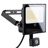LED Schijnwerper 50W met Sensor - 6850 lumen - Koelwit 4000K - PIR Bewegingssensor - IP65 - Zwart