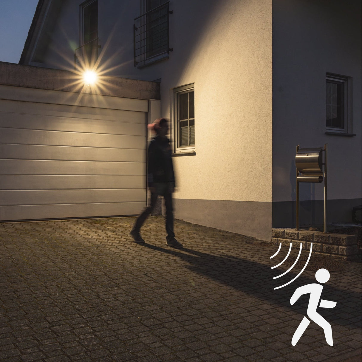 LED Schijnwerper 50W met Sensor - 6850 lumen - Koelwit 4000K - PIR Bewegingssensor - IP65 - Zwart