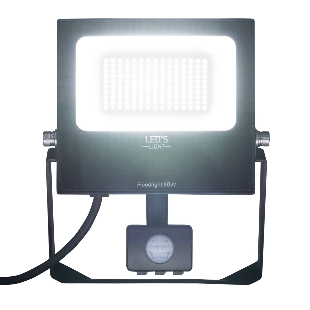 LED Schijnwerper 50W met Sensor - 6850 lumen - Koelwit 4000K - PIR Bewegingssensor - IP65 - Zwart