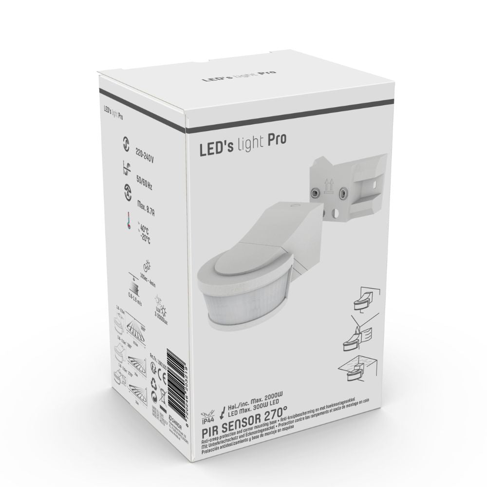Détecteur de mouvement LED's Light Pro avec profilé d’angle - Universel - Portée de 12 mètres - Blanc