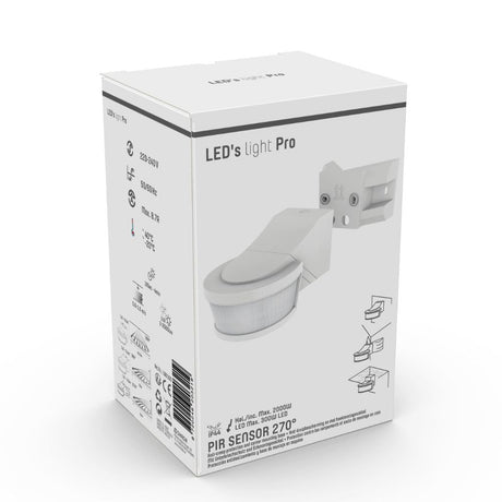 LED's Light Pro Bewegingssensor met Hoekprofiel - Universeel - 12 meter bereik - Wit