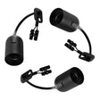 Verhuisfitting 3 stuks | LED lamp fitting | E27 lampvoet - kroonsteen - trekontlasting | zwart - LEDPLANET.NL