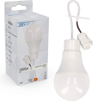 LED verhuisfitting E27 koelwit 4000K - 10W 1055 lumen - mat opaal - met ophangbeugel