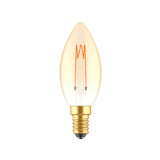 Ampoule bougie à filament LED - E14 - Blanc extra chaud 1800K - 136 lumens - 2,5W - Variable - Verre doré - 230V