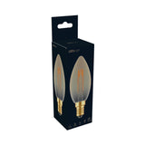 Ampoule bougie à filament LED - E14 - Blanc extra chaud 1800K - 136 lumens - 2,5W - Variable - Verre doré - 230V