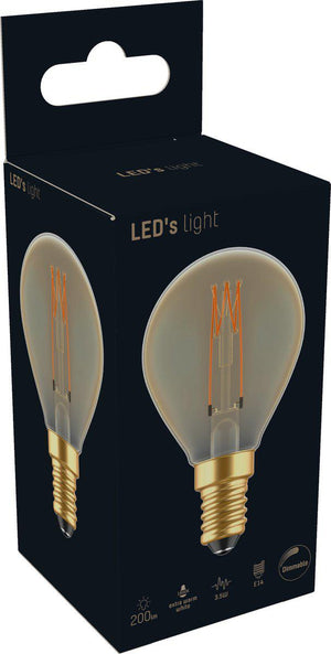 LED Filament Lamp E14 - 136 lumen - 2.5W - Extra Warmwit 1800K - Dimbaar - G45 Kogel Goud