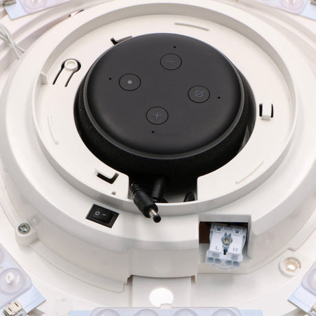 Plafonnier LED VoiceControl de 50 cm avec support pour Google Nest et Amazon Echo Dot – Contrôlable via une application
