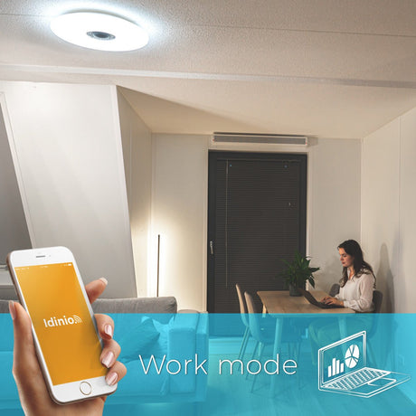 Plafonnier LED VoiceControl de 50 cm avec support pour Google Nest et Amazon Echo Dot – Contrôlable via une application