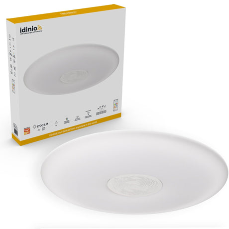 Plafonnier LED VoiceControl de 50 cm avec support pour Google Nest et Amazon Echo Dot – Contrôlable via une application