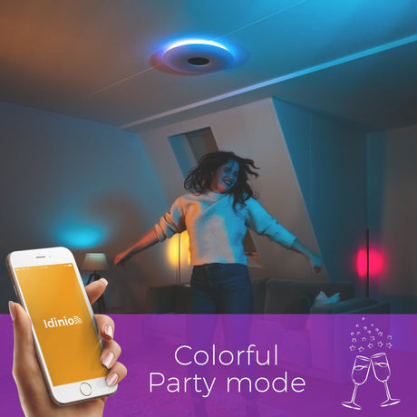 Plafonnier LED VoiceControl de 50 cm avec support pour Google Nest et Amazon Echo Dot – Contrôlable via une application