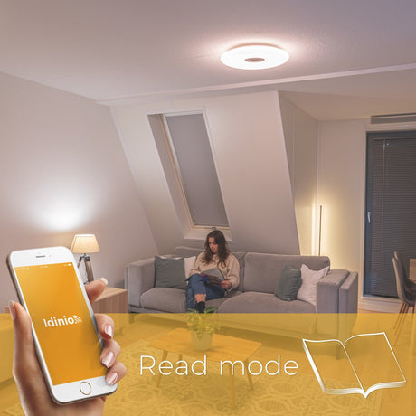 Plafonnier LED VoiceControl de 50 cm avec support pour Google Nest et Amazon Echo Dot – Contrôlable via une application