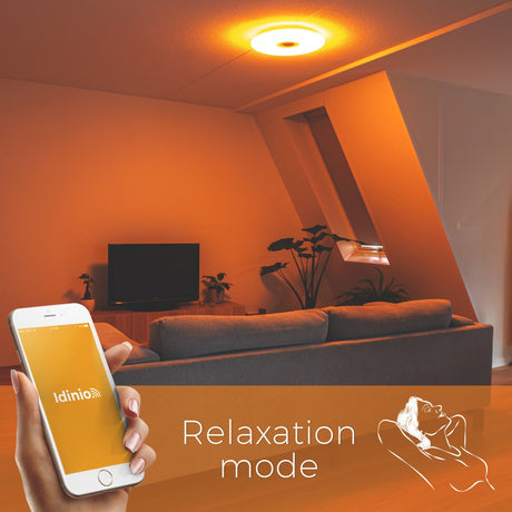 Plafonnier LED VoiceControl de 50 cm avec support pour Google Nest et Amazon Echo Dot – Contrôlable via une application
