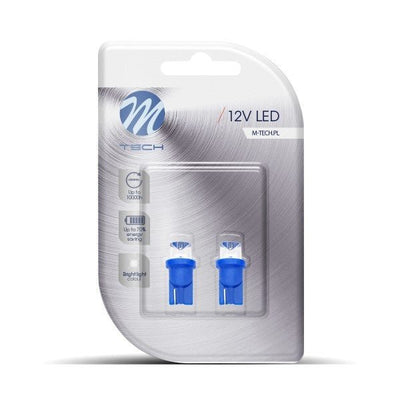 W5W autolamp 2 stuks, LED T10 blauw, 0.29 Watt, 12V DC