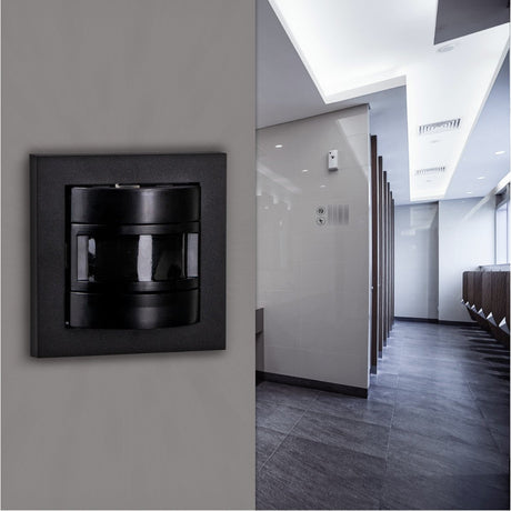 Wandschakelaar met Bewegingssensor - Inbouw 55x55mm - 180° Detectie - Max 500W - Zwart