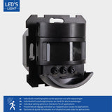 Wandschakelaar met Bewegingssensor - Inbouw 55x55mm - 180° Detectie - Max 500W - Zwart