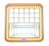Phare de travail + feu clignotant carré | projecteur LED 42x3=126 W | 10–60 volts | 6000 K + orange| IP67 - LEDPLANET.NL