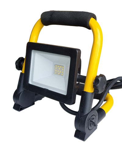 Projecteur de travail sur pied | projecteur de chantier LED 10 W = 90 W - 900 lumens | câble de 180 cm avec fiche | blanc lumière du jour 6500 K - IP44 - LEDPLANET.NL