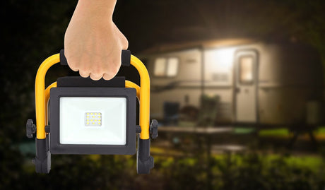 Werklicht op standaard, LED 10W=90W bouwlamp, 900 Lumen
