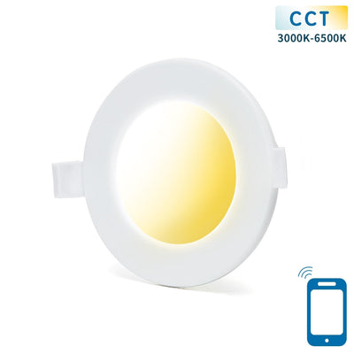 Downlight, inbouwspot Ø 11,5cm WiFi CCT 3000K-6500K, warmwit, daglichtwit, LED 6W=45W halogeen