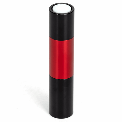 Zaklamp rood zwart aluminium behuizing, 1x AA batterij (exclusief), 120° 86m 47Lm