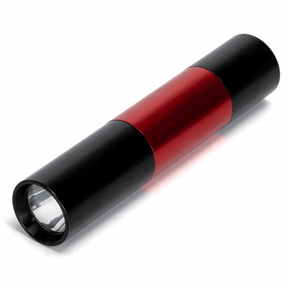 Zaklamp rood zwart aluminium behuizing, 1x AA batterij (exclusief), 120° 86m 47Lm
